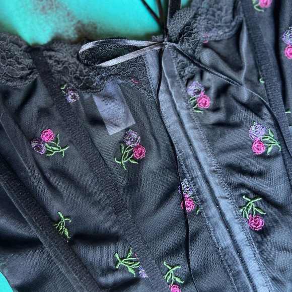 Rampage Y2K Sheer Corset Style Top - Picture 2 of 4